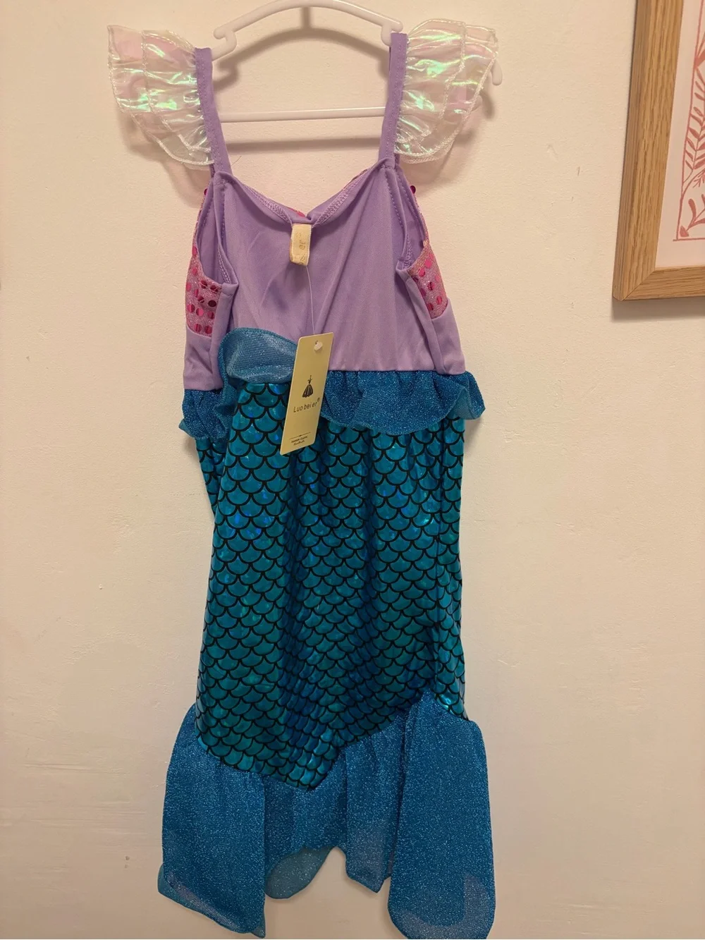 Kids Mermaid Costume Dress in Teal & Purple